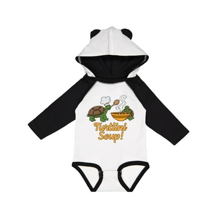 

Inktastic Turtlini Soup with Cute Turtle Chefs Gift Baby Boy or Baby Girl Long Sleeve Bodysuit