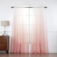 thumbnail image 1 of Diamond Home 2 Piece Sheer Voile Ombre Design Rod Pocket Window Panel Curtain Drapes Set (52" W x 84" L, Coral), 1 of 4