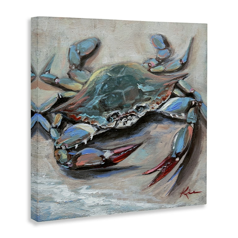 Stupell Industries Blue Crab with Red Claws Nautical & Beach