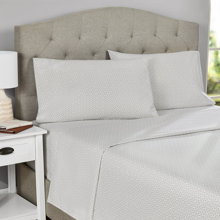 Mainstays Twin XL Grey Flake Cotton Polyester Bed Sheet Set 300