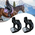 thumbnail image 6 of 5 Saddle Stirrups, Lightweight Safety Horse Saddle, Flexible, Hand Polished, Horse, Alumi - Black, 6 of 10