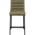 thumbnail image 3 of Meridian Furniture Burke Green Vegan Leather Counter Stool, 3 of 7