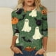 thumbnail image 1 of Heisall Womens Hoodies Halloween Print Round Neck 3/4 Sleeve Loose Fit Tshirts 2025 New Arrival Fashion Tops, 1 of 5