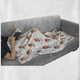 thumbnail image 5 of Fox Soft Flannel Fleece Throw Blanket, Wild Animal Character with Scooter Little Repeating Trees, Cozy Plush for Indoor and Outdoor Use, 50" x 60", Burnt Orange Indigo, by Ambesonne, 5 of 5