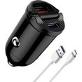 thumbnail image 1 of Chargeur De Voiture Ultra Compact 2 Puertos Usb Chargeur Allume Cigare [Usb C+Usb A] Pd 3.0 30w & Qc 3.0 30w Voiture Allume Cigare Carga Rápida Compatible Iphone/Ipad/Samsung, 1 of 8