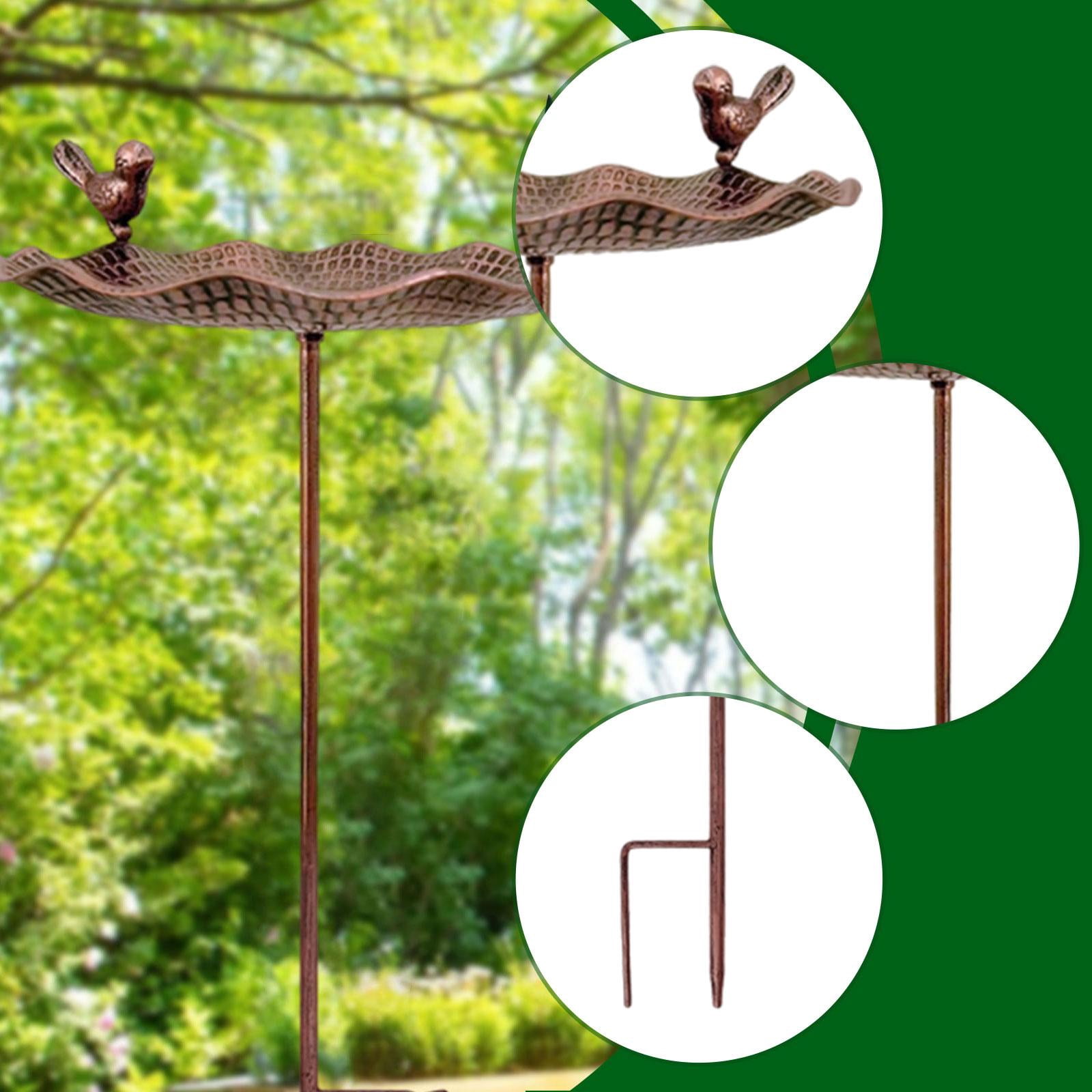 Dualoai Bird Bath Accessories with Base Stake Bird Feeder for Outdoors Yard Children