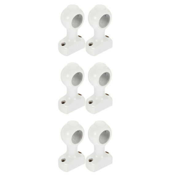 3 Pieces Wooden Curtain Pole Ends Brackets White Double Rod