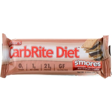 Doctor's CarbRite Diet Bar, S'mores, 21g Protein, 12 Ct
