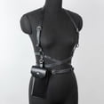 thumbnail image 5 of LUOGENLI Gothic Chest Harness Strap With Detachable Waist Bag, Adjustable Leather Suspender Belt for Party Black One Size, 5 of 5