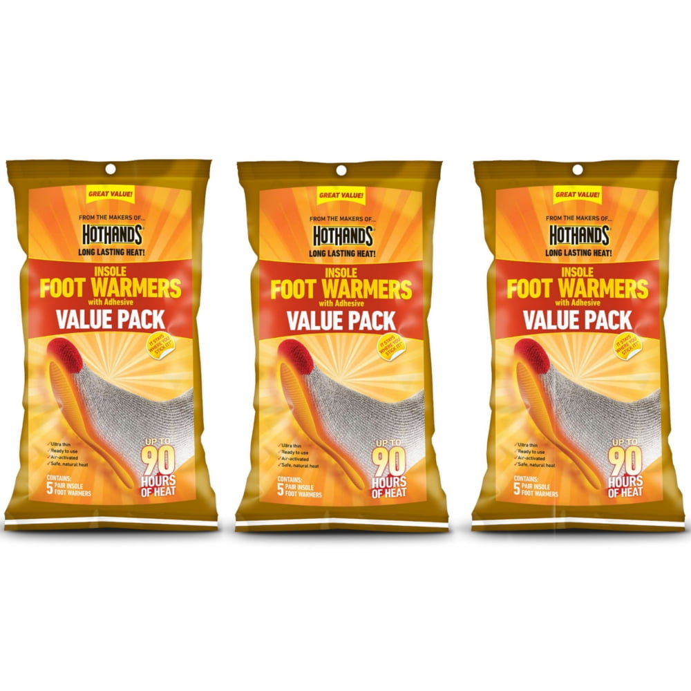 3 Pack Hothands Insole Foot Warmer 5 pair Each Value Pack by