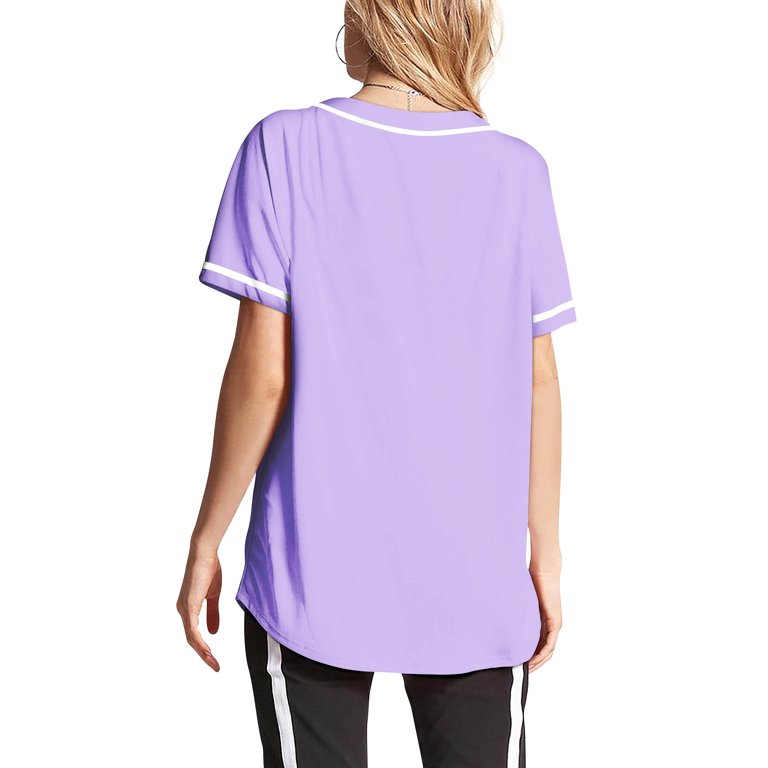 Short Sleeve Full Button Baseball Top