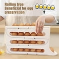 thumbnail image 3 of Egg Holder for Fridge, 2024 Upgrade 4 Tiers Egg Dispenser for Refrigerator, Auto Rolling Large Capacity Eggs Dispenser Storage 30 Egg (Transparent), 3 of 5