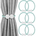 thumbnail image 1 of LAICAIW 6 Pack Attaches Magnétiques pour Rideaux, Attaches Décoratives pour Rideaux de Fenêtre (Bleu Sarcelle), 1 of 6