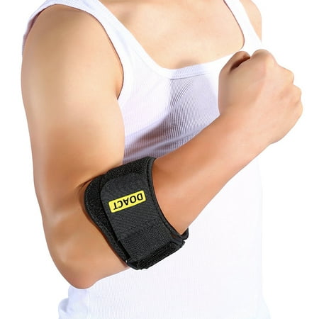 Comfortable Adjustable Elbow Support Band Wrap Neoprene Forearm Brace with Compression Pads Elbow Protector for Golfer Tendonitis Muscle Tissue Joint Pain Relif for Men