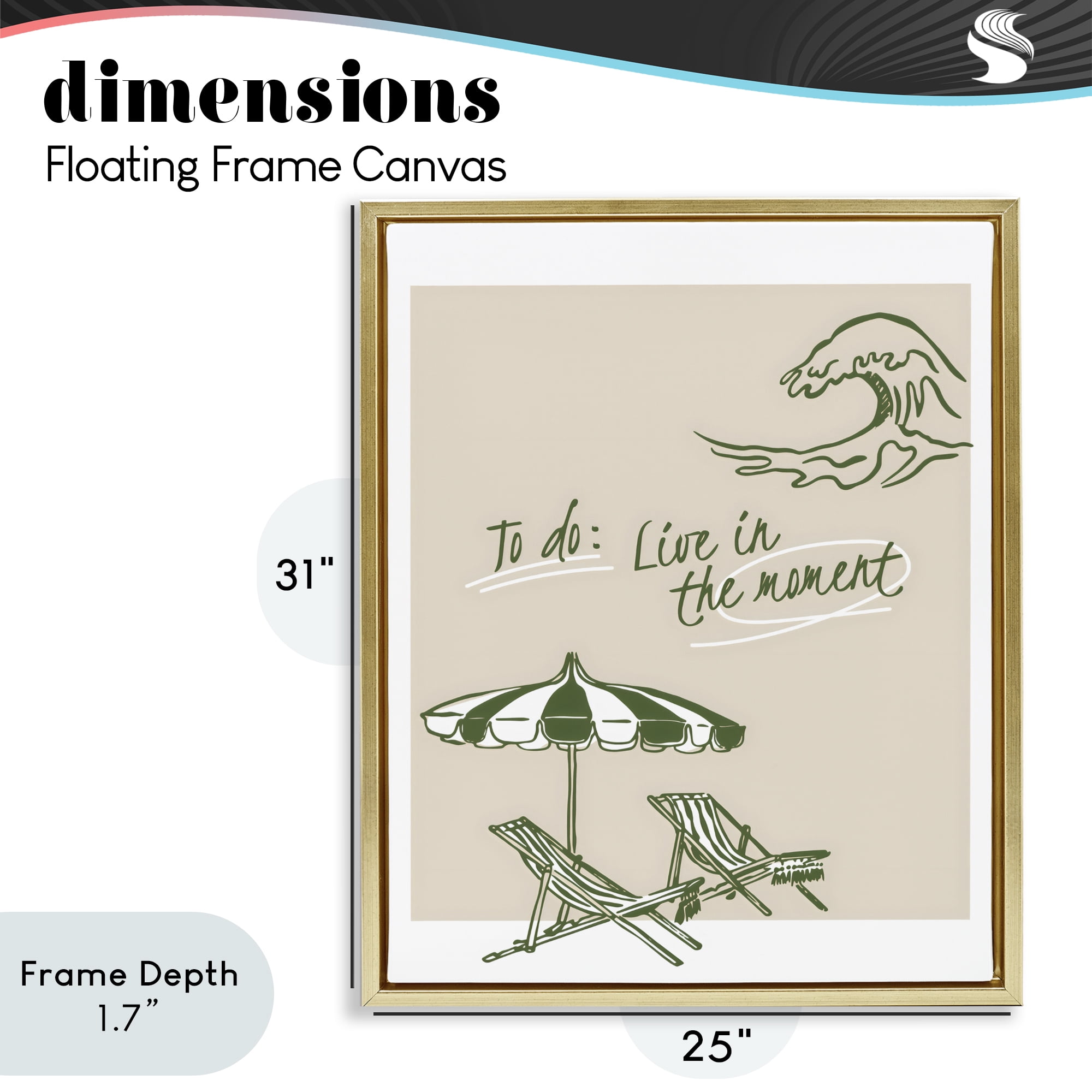 Stupell Industries To Do: Live In The Moment Gold Framed Floater Canvas Wall Art, design by The Prints Vibe