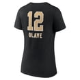 thumbnail image 3 of Women's Chris Olave Black New Orleans Saints Team Wordmark Player Name & Number V-Neck T-Shirt, 3 of 3