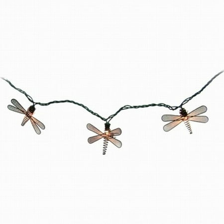 Home Metal Dragonfly String Light Set In or Out Patio Lights Brown