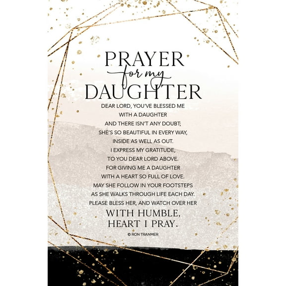Dexsa Prayer for my Daughter Wood Plaque with Inspiring Quote 6 inches x 9 inches - Easel and Hanging Hook