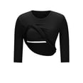 thumbnail image 6 of Paiwinds Women's Round Neck 3/4 Sleeve Solid Color Built-in Chest Pad Pajama Top, 2026 Summer Casual Loungewear Blouse with Soft Stretchy Fabric for Everyday Wear, 6 of 9