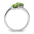 thumbnail image 2 of Sterling Silver Rhodium Peridot & Diamond Heart Ring, 2 of 6