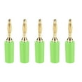 thumbnail image 2 of Uxcell 2mm Banana Speaker Wire Cable Plugs Connectors Gold Green Jack Connector 5 pack, 2 of 5