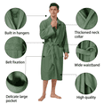 thumbnail image 6 of Cotton Terry Cloth Men's Bathrobe with Hooded,Classic Towel Full Length Robe Forest Color One Size, 6 of 6