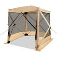 thumbnail image 6 of Spaco 6.7 x 6.7 Feet Pop Up Gazebo with Netting and Carry Bag-Coffee, Roof Hardtop Galvanized Steel Top Canopy, Patio Heavy Duty Gazebo for Deck, Backyard, 6 of 9