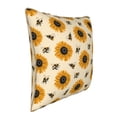 thumbnail image 2 of Fotbe Sunflowers And Bee Pattern Velvet Decorative Throw Pillow Covers with Elegant Piping, Soft Plush Cushion Cover for Sofa, Bed, Car, Office-16"x16", 2 of 8