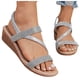 thumbnail image 2 of MKLEKYY Sandalias de Verano para Mujer, Sandalias de Cuña Con Diamantes de Imitación de Color Liso, Sandalias Elásticas Con Punta Abierta para Exteriores 44, 2 of 4