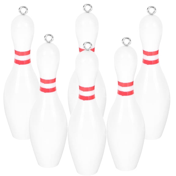 ELAYARD 6Pcs Bowling Pin Pendant White PVC for Valentine's Day and Mother's Day
