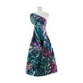 thumbnail image 2 of Zelouf Abstract Print On Charmeuse  , Sewing, DIY, Crafts Fabric by the Yard, Teal Grape, 1 Yard, 2 of 2