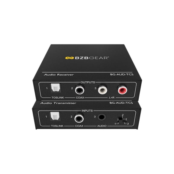 BZBGEAR Stereo/Toslink/Coax Audio Extender (Transmitter/Receiver Kit) over Cat5e/6/7 Cable