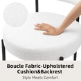 thumbnail image 4 of Boucle Upholstered Metal Side Chair, Set of 4, White, 4 of 8