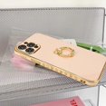 thumbnail image 4 of Newseego Compatible for iPhone 12 Pro Max Case (6.7 Inch),Soft TPU Cute Plating Case with Diamond Ring Kickstand Thin, 4 of 5