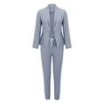 thumbnail image 3 of Women's Two Piece Suit Set Office Business Long Sleeve Jacket Pant Suit Slim Fit Trouser Jacket Suit Lady Basketball Jumpsuit Girls Jumpsuit Womens Elegant Jumpsuits Stretch Suits for Women Two Piece, 3 of 6