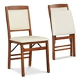 thumbnail image 1 of Costway 2 Pack Folding Dining Chairs Foldable Chairs with PVC Padded Seat & High Backrest Walnut, 1 of 10