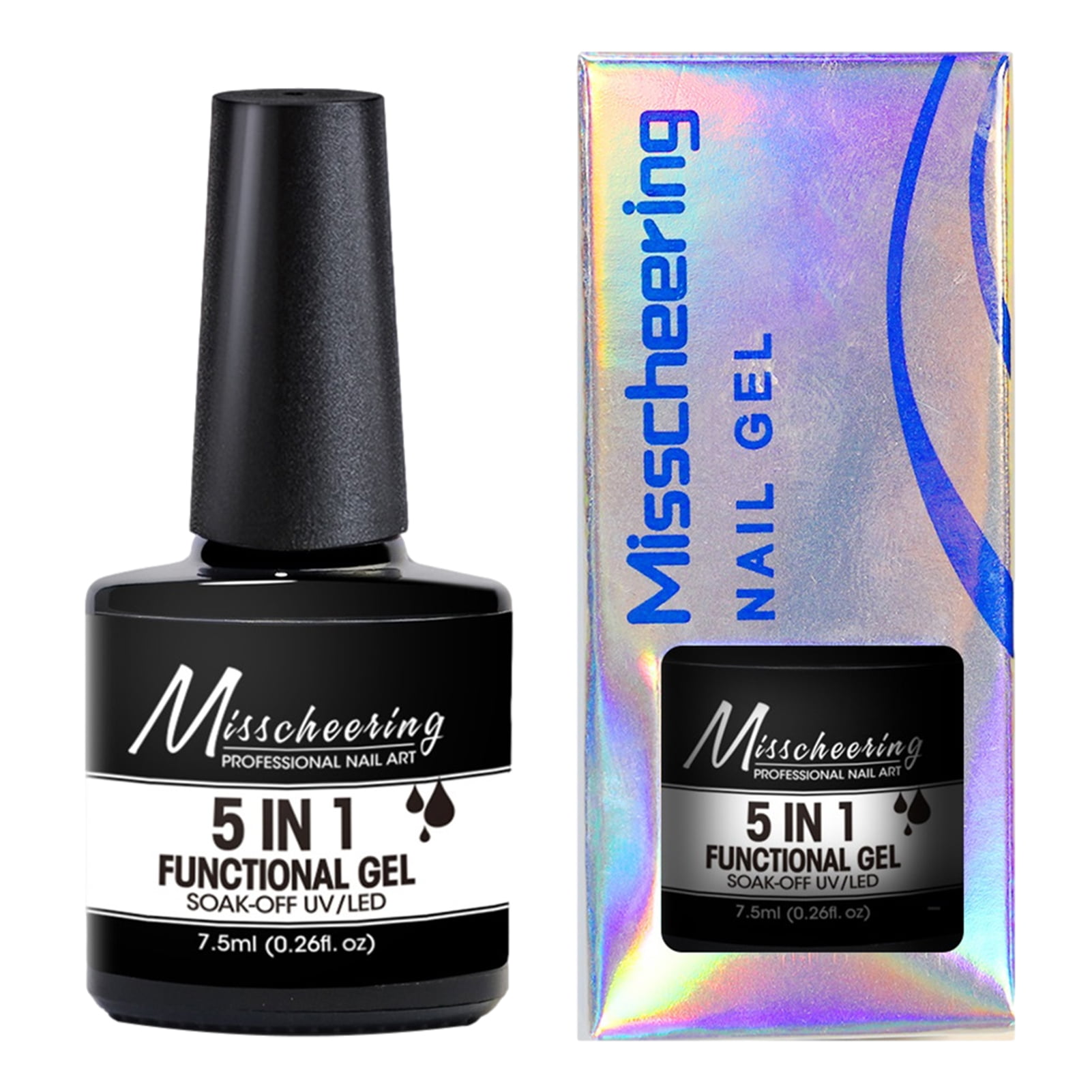 Younar Gel Nail Glue For Press On Nails | 5 In 1 Functional Nail Base Glue  | 8ml Gel Glue For Nails, Nail Polish Primer, Nail Art Design Nail Glue For  Salon