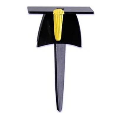 - Grad Hat 3D Graduation Black -24pk Cupcake / Desert / Food Decoration Topper Picks with Favor Stickers & Sparkle Flakes