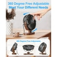 thumbnail image 4 of 6.5 Inch USB Desk Fan, 3 Speeds, Quiet Portable  Fan with 360° Adjustment, Black Wood Grain, 4 of 7