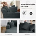 thumbnail image 6 of Vanress 66" Chaise Lounge Chair Indoor, Oversized Corduroy Upholstered Boneless Sofa, Deep Seat Reading Chairs Sleeper Couch, Cloud Sofas Couches for Living Room Bedroom, No Assembly, Grey, 6 of 10