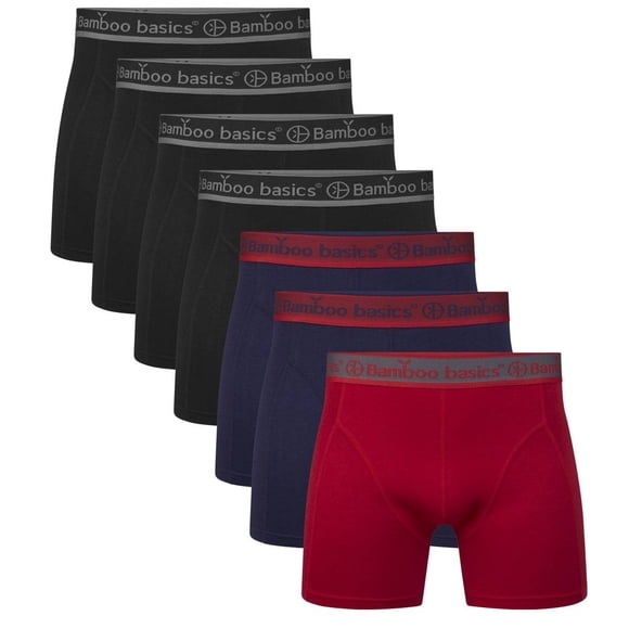 Bamboo basics Calzoncillos para hombre, paquete de 7 - RICO7P, transpirables, de una sola pieza Negro/Rojo/Azul M (Medium)
