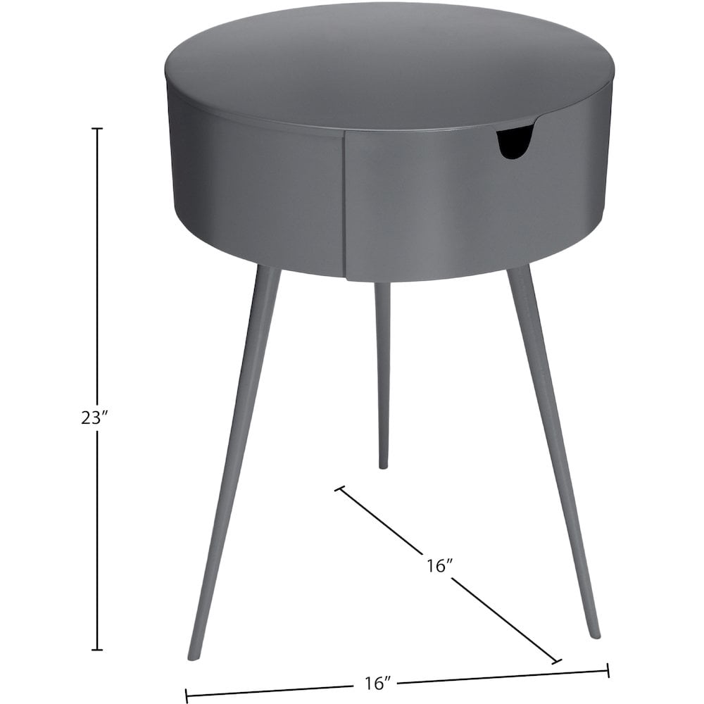 Meridian Furniture Bali Gray Metal Nightstand