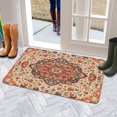thumbnail image 5 of Retro Door Mat, 17 X 30 Inch Bohemian Orange Vintage Carpet Welcome Doormat Decorative Home Floor Mat, Non Slip Rubber Back and Strong Water Absorption for Outdoor Indoor Entrance Decor, 5 of 6