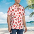 thumbnail image 5 of Xecao Strawberry print Hawaiian shirt - a stylish short-sleeve button-down for men, perfect for casual beach and tropical outings., 5 of 9