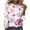 B-Pink B, variant on Ecqkame Long Sleeve Shirts for Women Breast&nbsp;Gland Problem T-Shirts Pink Printed Crew Neck Pullover Casual Tops D-Gray M