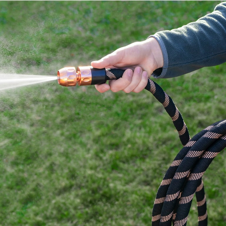 Pocket Hose Copper Bullet As-seen-on-tv Expands to 100 ft Removable Turbo Shot Multi-Pattern Nozzle 650psi 3/4 in Solid Copper Anodized Aluminum