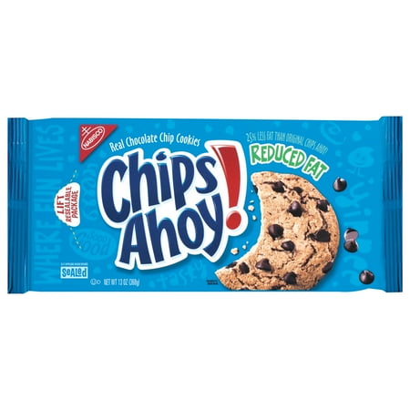 (2 Pack) Nabisco Chips Ahoy! Reduced Fat Chocolate Chip Cookies, 13 (The Best Gooey Chocolate Chip Cookies)