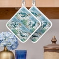 thumbnail image 2 of Sea Turtle Pot Holders for Kitchen Heatproof Potholder, 2 Pack Coastal Seahorse Whale Octopus Ocean Seagrass Hot Pads Multipurpose Oven Pads Cloth Potholders Trivet for Cooking and Baking, 2 of 8
