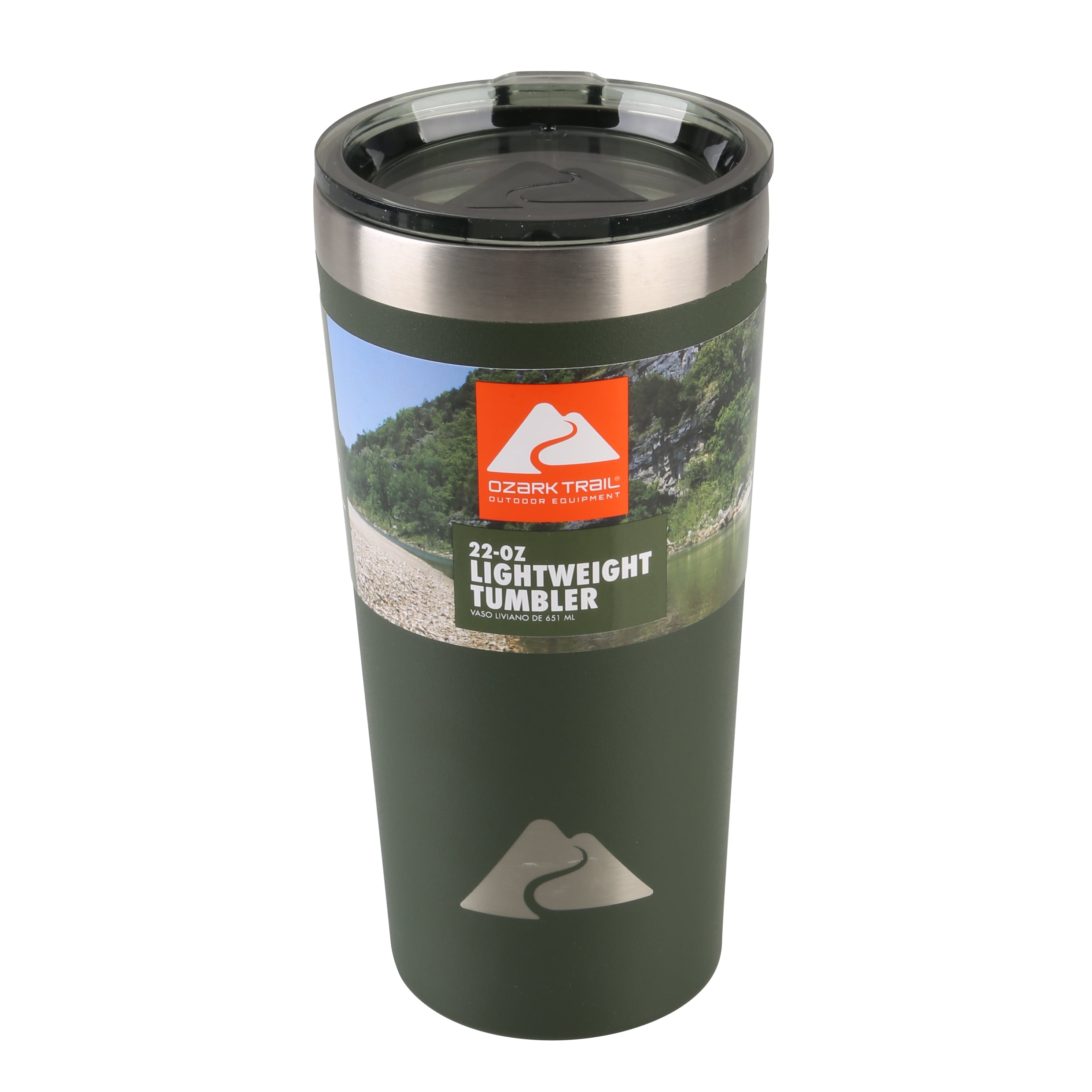 Ozark Trail Double Wall Vacuum Sealed Stainless Steel Tumbler 22 Ounce Green Holly