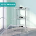 thumbnail image 2 of 3-Tier Adjustable Shelving Unit, Metal Wire Rack with Leveling Feet, Standing Storage Shelf for Laundry, Bathroom, Kitchen, Pantry, Closet (12"D x 12"W x 23.5"H, Chrome), 2 of 9